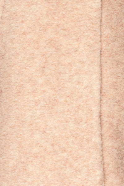 Chania Blush Pink Double Breasted Wool Coat | La Petite Garçonne fabric detail