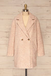 Chania Blush Pink Double Breasted Wool Coat | La Petite Garçonne