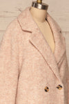 Chania Blush Pink Double Breasted Wool Coat | La Petite Garçonne side close-up