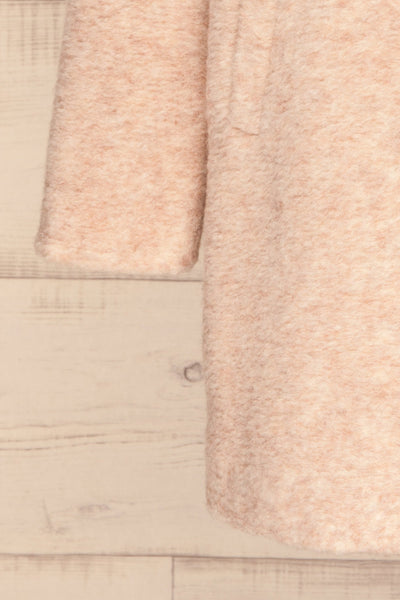 Chania Blush Pink Double Breasted Wool Coat | La Petite Garçonne bottom close-up