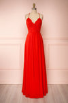 Chantay Red A-Line Maxi Dress w/ Lace | Boutique 1861 plus