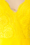 Chantay Yellow A-Line Maxi Dress w/ Lace | Boutique 1861 fabric