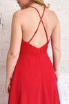Chantay Red A-Line Maxi Dress w/ Lace | Boutique 1861 model back