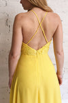 Chantay Yellow A-Line Maxi Dress w/ Lace | Boutique 1861 on model