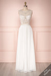 Chasya Ivory & Gold Embroidered A-Line Bridal Dress | Boutique 1861