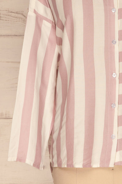 Chavaes Pink Lilac Striped Button-Up Shirt | La Petite Garçonne 7
