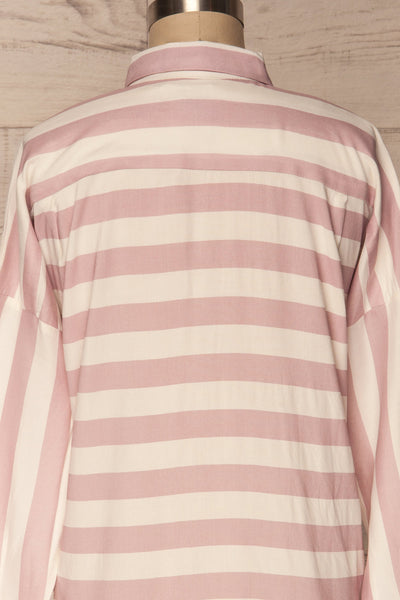 Chavaes Pink Lilac Striped Button-Up Shirt | La Petite Garçonne 6