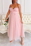 Chaya Pink Midi Tulle Dress w/ Corset | Boutique 1861 model