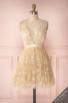 Chayli Light White & Golden Glitter Tulle Party Dress | Boutique 1861