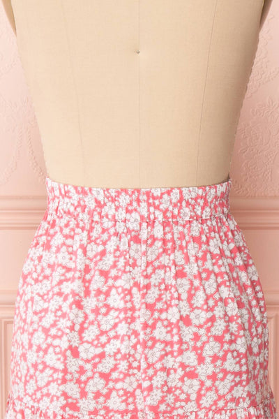 Chelsea Pink & White A-Line Midi Skirt | Boutique 1861 back close up