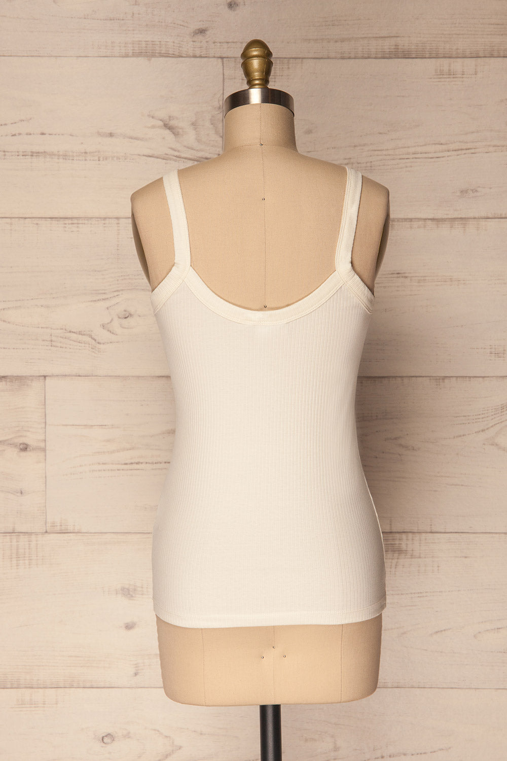 Chemnola Ivoire Ivory Ribbed Button-Up Camisole | La Petite Garçonne 5