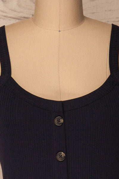 Chemnola Marine Navy Ribbed Button-Up Camisole | La Petite Garçonne 8