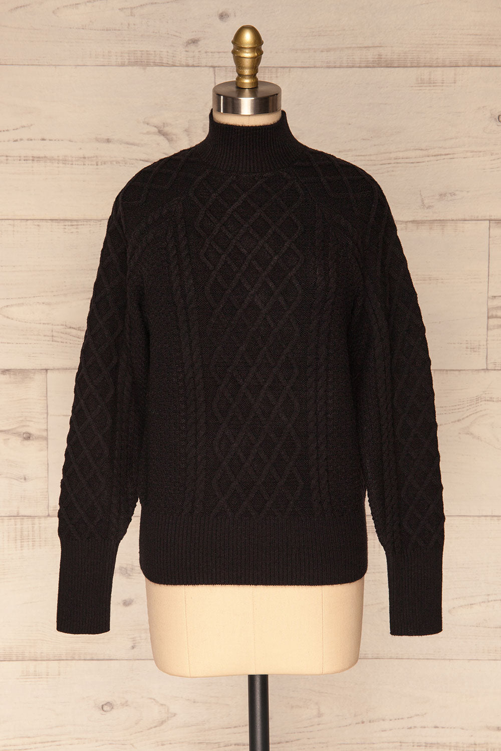 Chimay Anis Black Knit Sweater | FRONT VIEW | La Petite Garçonne