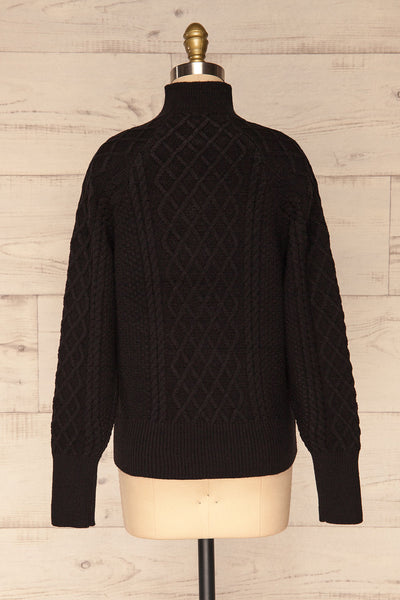 Chimay Anis Black Knit Sweater  | BACK VIEW | La Petite Garçonne