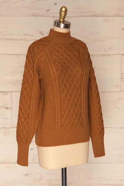 Chimay Muscade Brown Knit Sweater  | SIDE VIEW | La Petite Garçonne