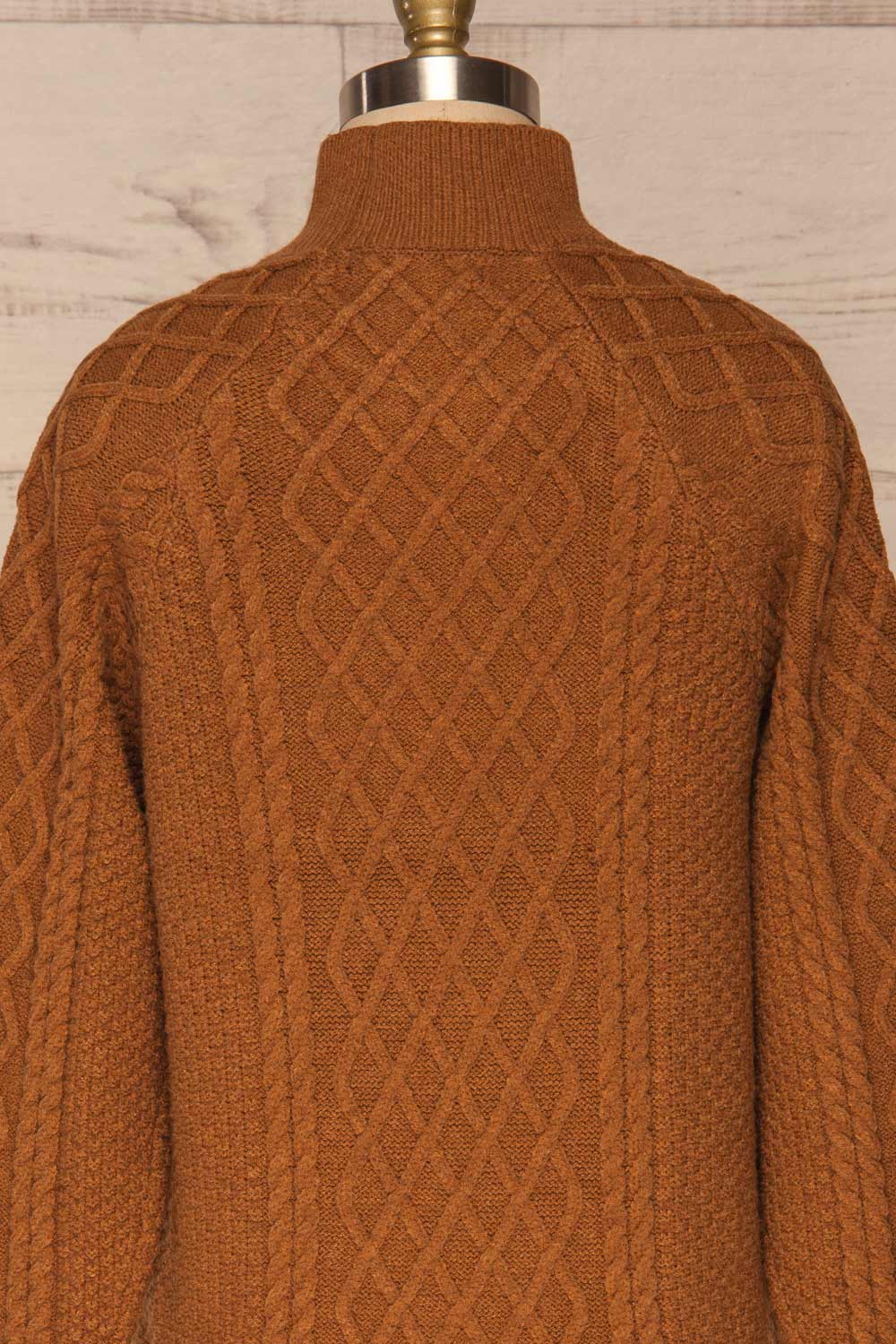 Chimay Muscade Brown Knit Sweater | BACK CLOSE UP  | La Petite Garçonne