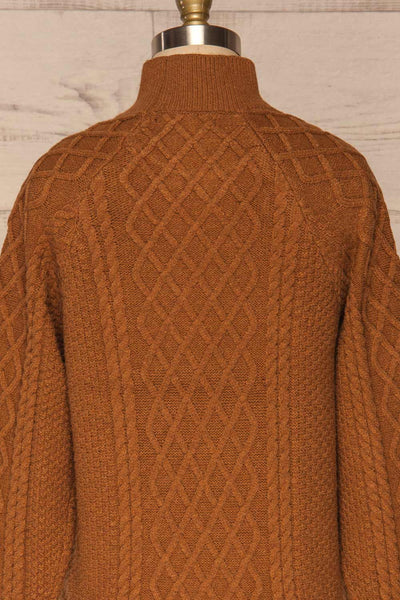 Chimay Muscade Brown Knit Sweater | BACK CLOSE UP  | La Petite Garçonne