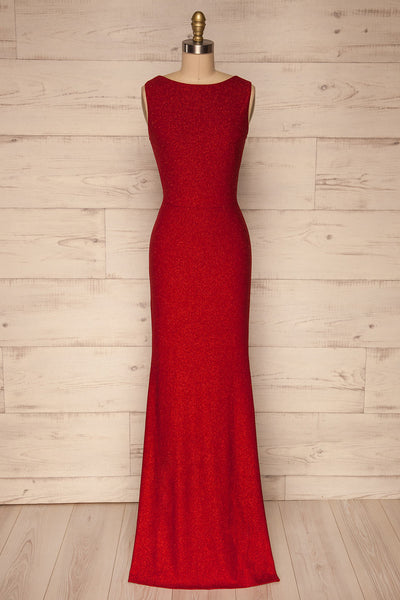 Chimborazo Red Mermaid Dress | Robe Rouge front view | La Petite Garçonne