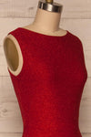Chimborazo Red Mermaid Dress | Robe Rouge side close up | La Petite Garçonne