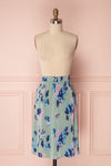 Chirly Floral Sage Ribbed Velvet High Waisted Skirt | Boutique 1861