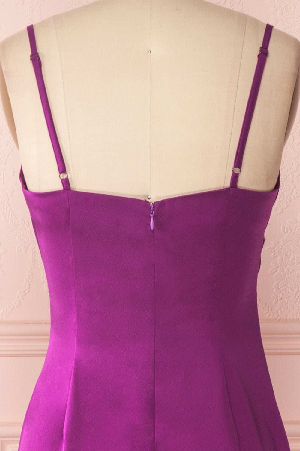 Chloe Fuchsia | Cowl Neck Satin Slip Dress