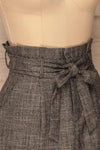 Chodecz Short Grey Houndstooth Skirt | La petite garçonne side close-up