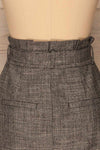Chodecz Short Grey Houndstooth Skirt | La petite garçonne back close-up