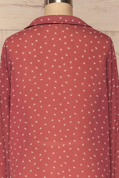 Chojnice Pink & White Floral Chiffon Shirt  | BACK CLOSE UP  | La Petite Garçonne