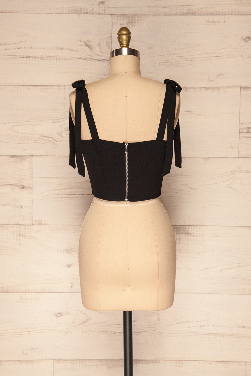 Chorzow Black Crop Camisole with Bow Straps | La Petite Garçonne 5