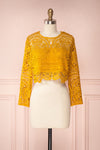 Chotella Mustard Yellow Lace Crop Top | Boutique 1861