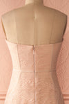 Christiana Blush - Light pink lace fitted bustier gown