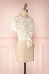 Christy Ivory Transparent Lace Crop Top | Boutique 1861 3