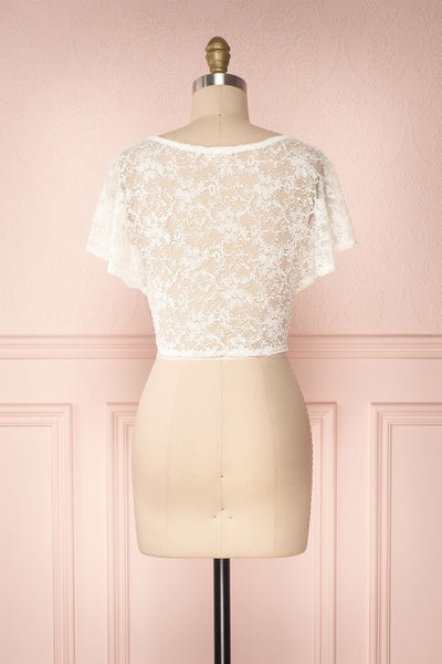 Christy Ivory Transparent Lace Crop Top | Boutique 1861 5