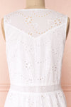 Chrysanthe White Openwork Lace Short Dress | Boutique 1861 back close-up