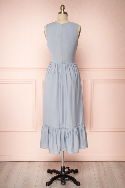 Chryssa Light Blue Sleeveless Midi A-Line Dress | Boutique 1861
