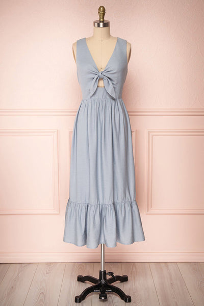 Chryssa Light Blue Sleeveless Midi Dress | Boutique 1861