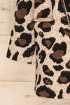 Chrzanow Beige Leopard Printed Knit Cardigan | La Petite Garçonne sleeve close up