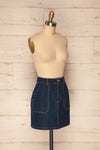 Cieszyn Dark Blue Denim Mini Skirt with Pockets | La Petite Garçonne side view