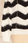 Cintia Dark Mini Kids White & Black Knit Sweater | La Petite Garçonne bottom view