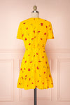 Citlali Yellow Short Sleeve Floral Dress | Boutique 1861 back view