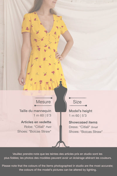 Citlali Yellow Floral Short Dress | Boutique 1861 template
