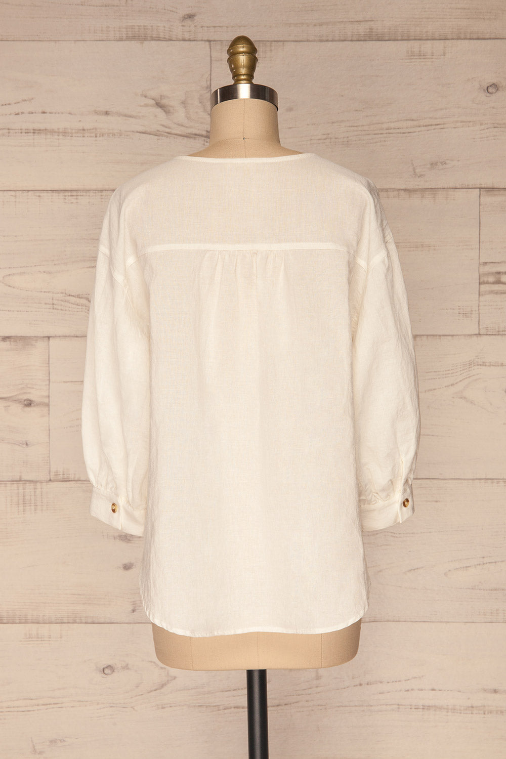 Cobh Off White Linen Oversize Top | La petite garçonne back view