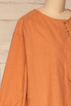 Cobh Orange Linen Oversize Top | La petite garçonne  side close-up