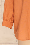 Cobh Orange Linen Oversize Top | La petite garçonne  bottom close-up