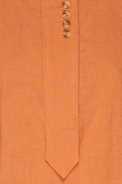 Cobh Orange Linen Oversize Top | La petite garçonne  fabric