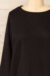 Coek Black Long Sleeve Top | La petite garçonne front close-up