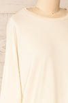 Coek Cream Long Sleeve Top | La petite garçonne side close-up