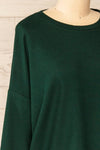 Coek Dark Green Long Sleeve Top | La petite garçonne side close-up