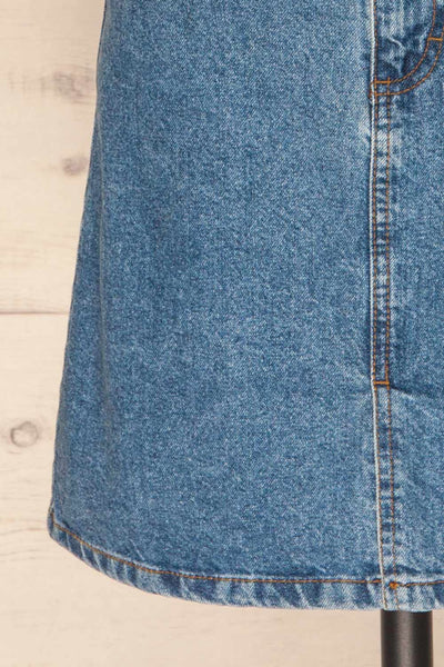 Coevorden Light Blue Jean Mini Skirt | La Petite Garçonne bottom close-up