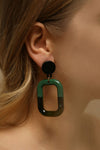 Cogito Vert Green Marbled Pendant Earrings | La Petite Garçonne